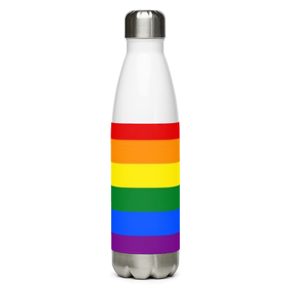 VOCE LINDX LGBTQIA+ 6‑Colours Flag Stainless Steel Water Bottle – 500 ml Vacuum‑Insulated, Leak‑Proof, Gloss Finish