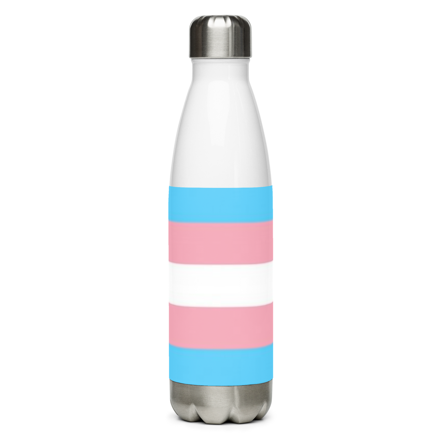 Stainless Steel Water Bottle – Transgender Pride Flag | Inclusive Gender-Neutral Drinkware