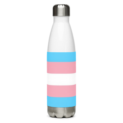 Stainless Steel Water Bottle – Transgender Pride Flag | Inclusive Gender-Neutral Drinkware