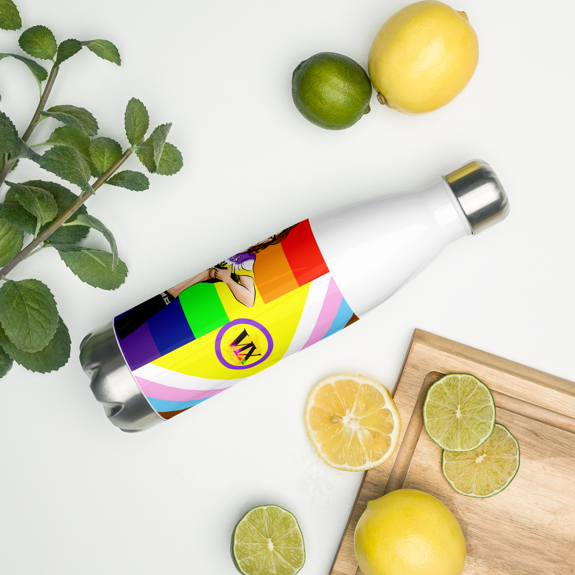 VOCE LINDX Intersex-Inclusive Nonbinary “Gender Is Over” Stainless Steel Water Bottle – 500 ml Vacuum Flask, Leak‑Proof