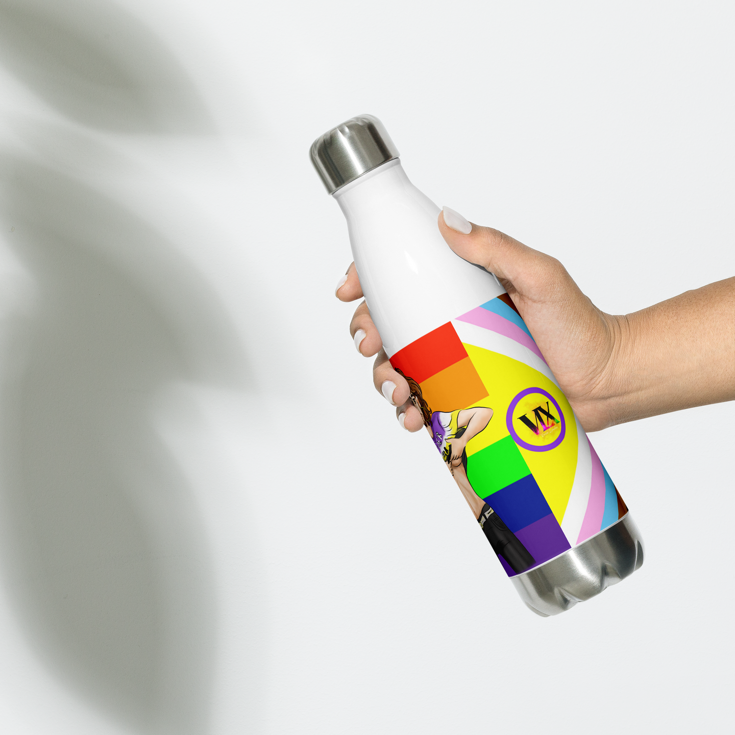 VOCE LINDX Intersex-Inclusive Nonbinary “Gender Is Over” Stainless Steel Water Bottle – 500 ml Vacuum Flask, Leak‑Proof