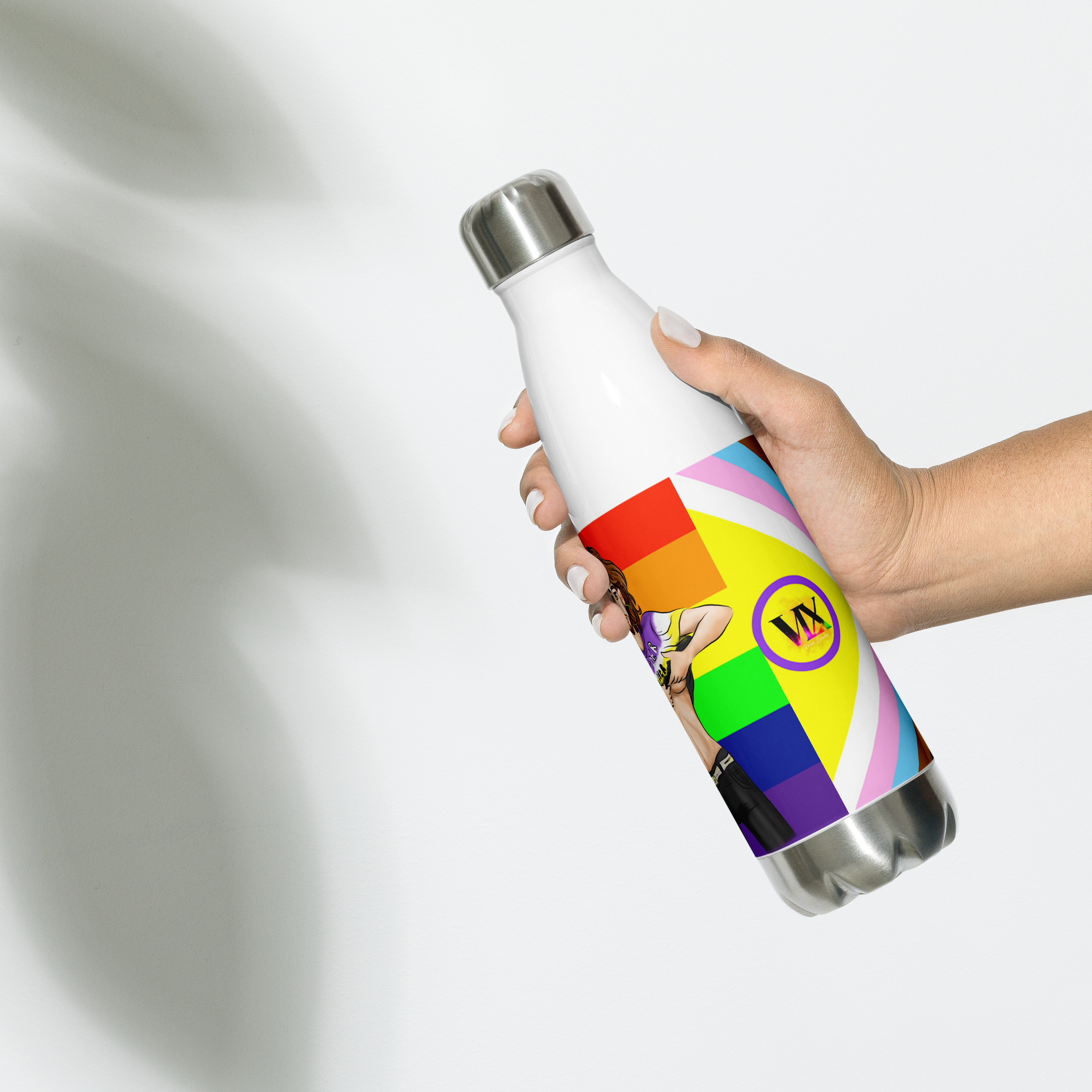 VOCE LINDX Intersex-Inclusive Nonbinary “Gender Is Over” Stainless Steel Water Bottle – 500 ml Vacuum Flask, Leak‑Proof