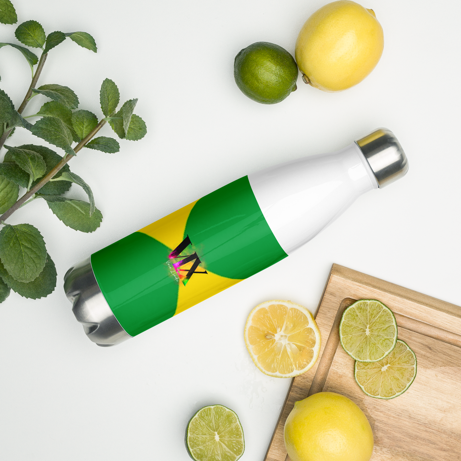 VOCE LINDX Brazil Flag Stainless Steel Water Bottle – 500ml Vacuum-Insulated, Leak-Proof, BPA-Free Travel Flask