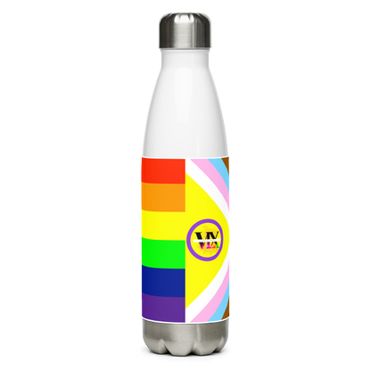 Intersex-Inclusive Pride Flag Stainless Steel Water Bottle – 500ml Reusable BPA-Free Insulated Flask | LGBTQIA+ Equality Design