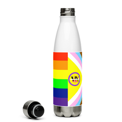Intersex-Inclusive Pride Flag Stainless Steel Water Bottle – 500ml Reusable BPA-Free Insulated Flask | LGBTQIA+ Equality Design