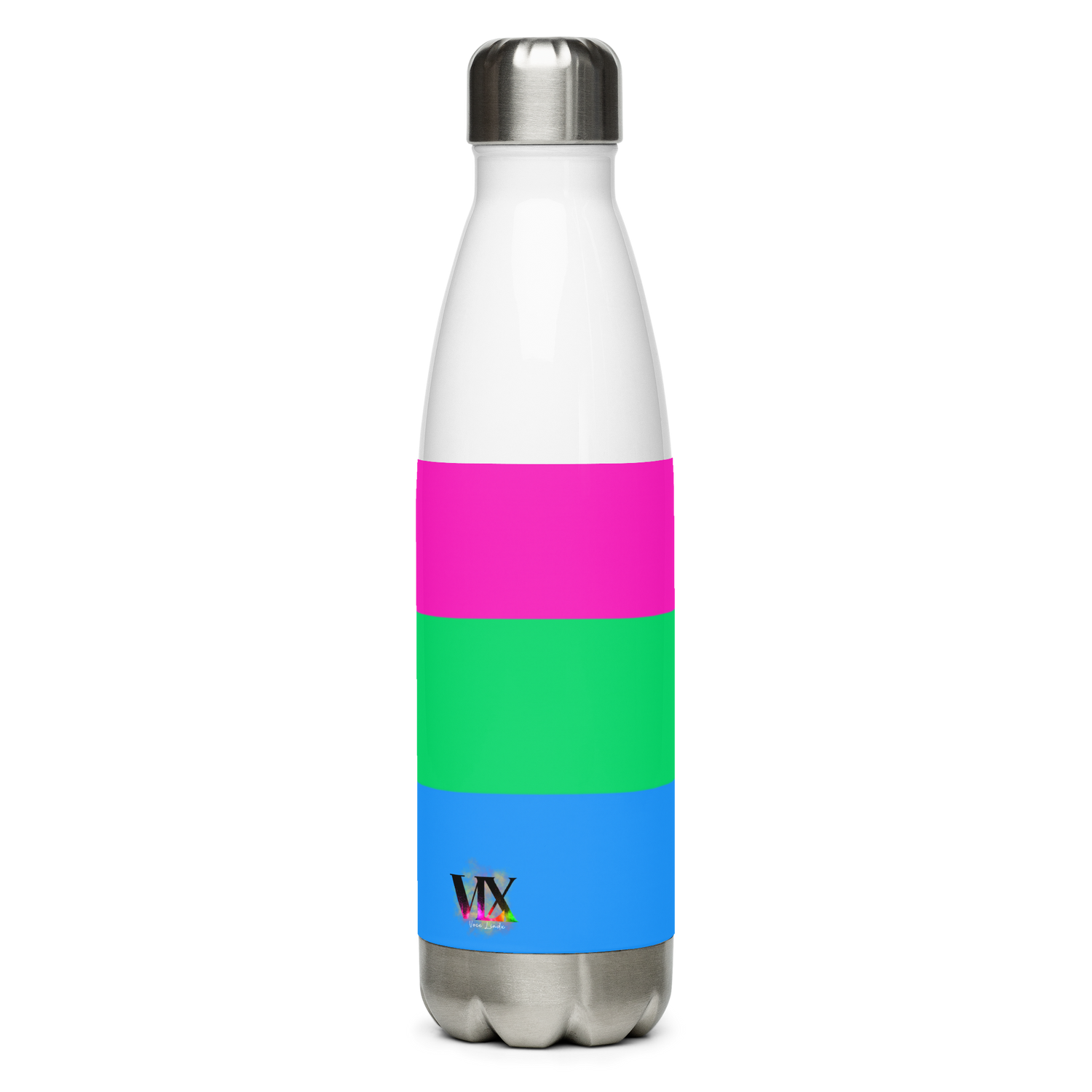 Polysexual Pride Flag Stainless Steel Water Bottle – 500ml BPA-Free Reusable Insulated Flask | LGBTQIA+ Visibility Design