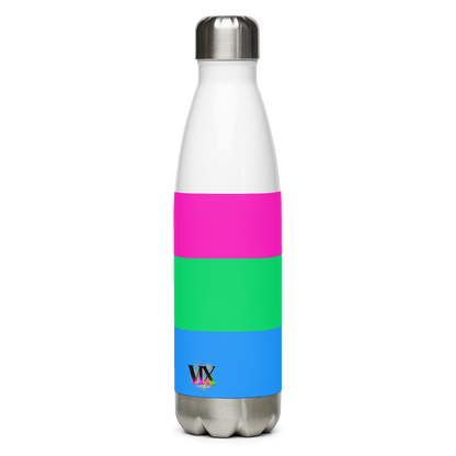 Polysexual Pride Flag Stainless Steel Water Bottle – 500ml BPA-Free Reusable Insulated Flask | LGBTQIA+ Visibility Design