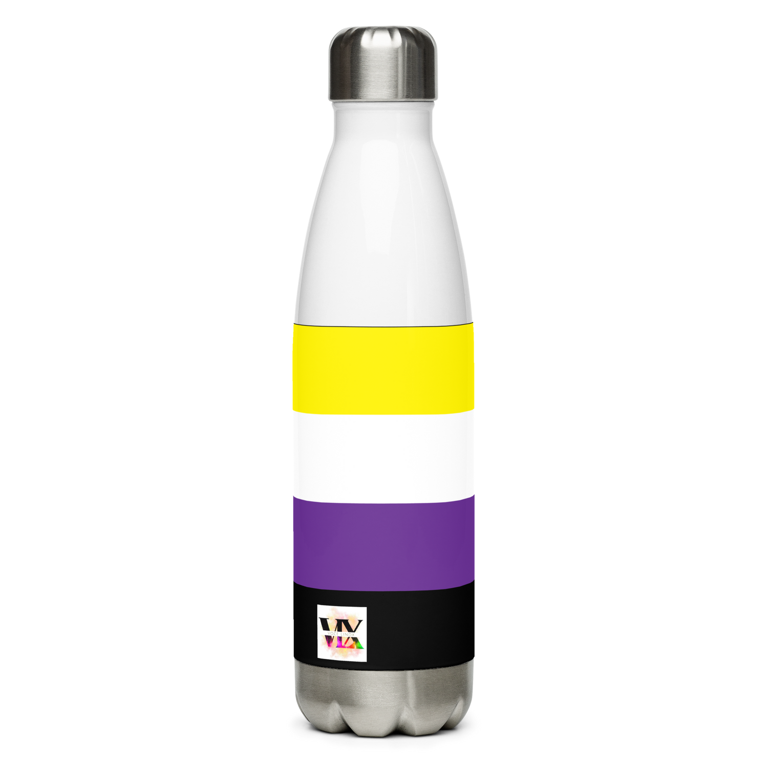 Non-Binary Pride Flag Stainless Steel Water Bottle – 500ml Reusable Insulated BPA-Free Flask | LGBTQIA+ Visibility Edition