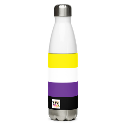 Non-Binary Pride Flag Stainless Steel Water Bottle – 500ml Reusable Insulated BPA-Free Flask | LGBTQIA+ Visibility Edition