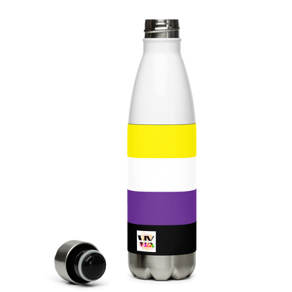 Non-Binary Pride Flag Stainless Steel Water Bottle – 500ml Reusable Insulated BPA-Free Flask | LGBTQIA+ Visibility Edition
