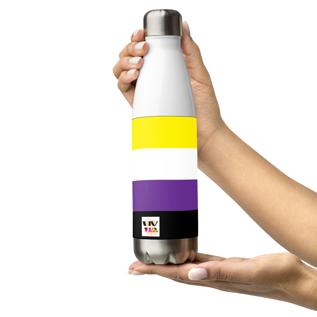 Non-Binary Pride Flag Stainless Steel Water Bottle – 500ml Reusable Insulated BPA-Free Flask | LGBTQIA+ Visibility Edition