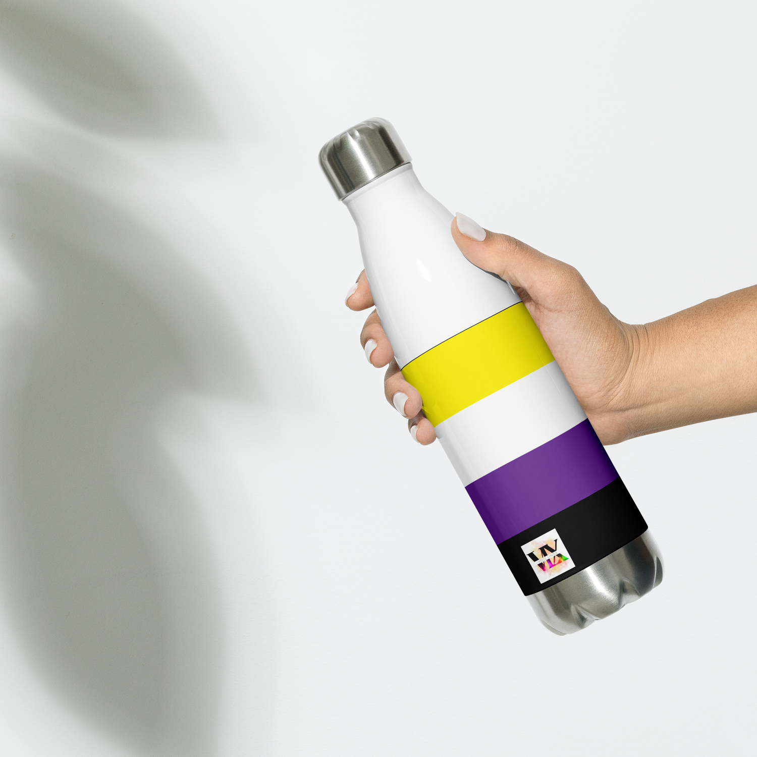 Non-Binary Pride Flag Stainless Steel Water Bottle – 500ml Reusable Insulated BPA-Free Flask | LGBTQIA+ Visibility Edition