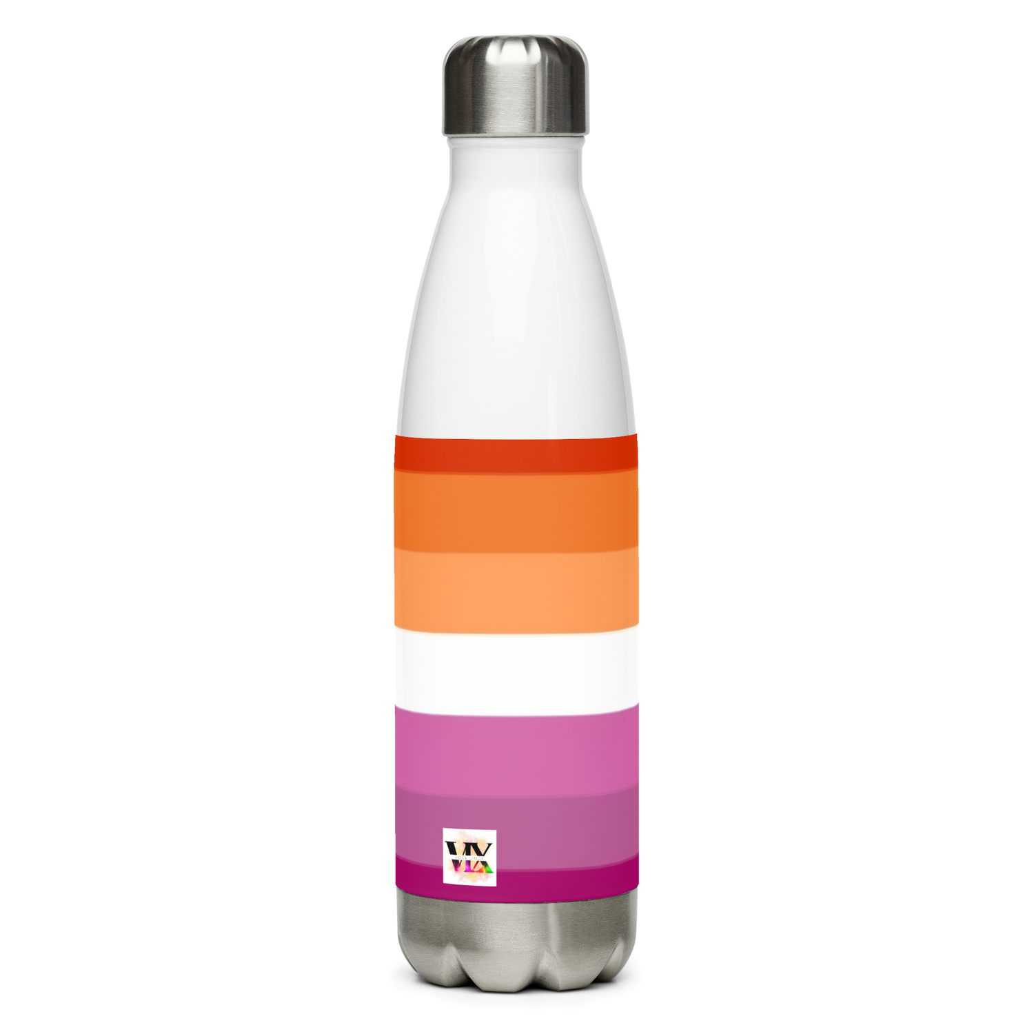 Lesbian Pride Flag Stainless Steel Water Bottle – 500ml BPA-Free Insulated Reusable Flask | LGBTQIA+ Community Design