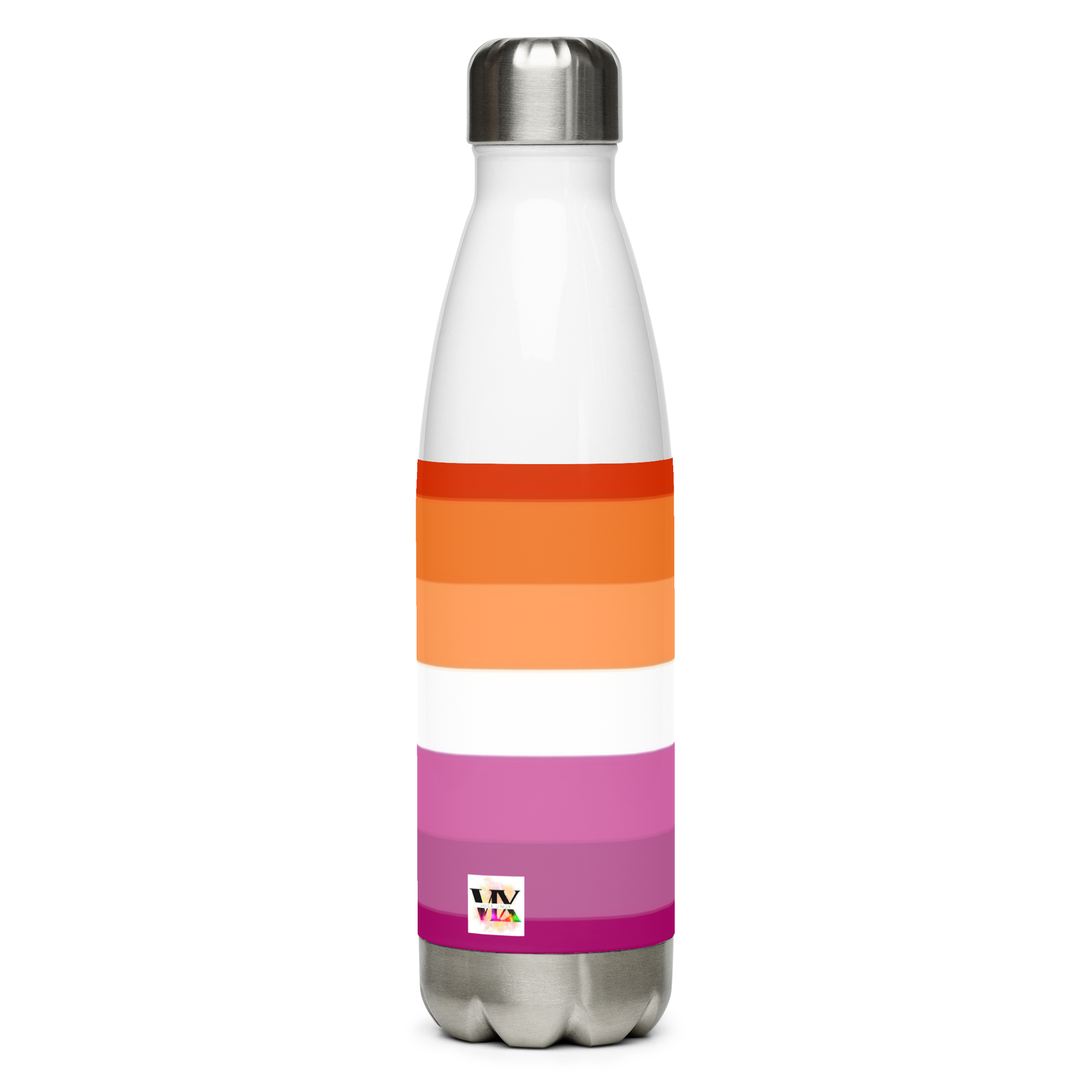 Lesbian Pride Flag Stainless Steel Water Bottle – 500ml BPA-Free Insulated Reusable Flask | LGBTQIA+ Community Design