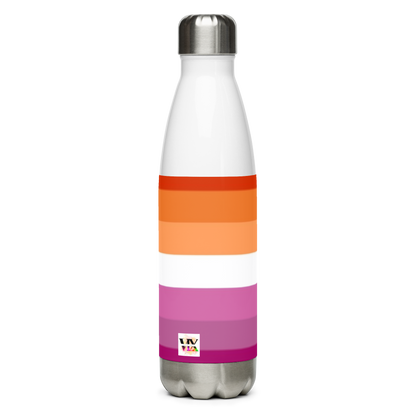 Lesbian Pride Flag Stainless Steel Water Bottle – 500ml BPA-Free Insulated Reusable Flask | LGBTQIA+ Community Design