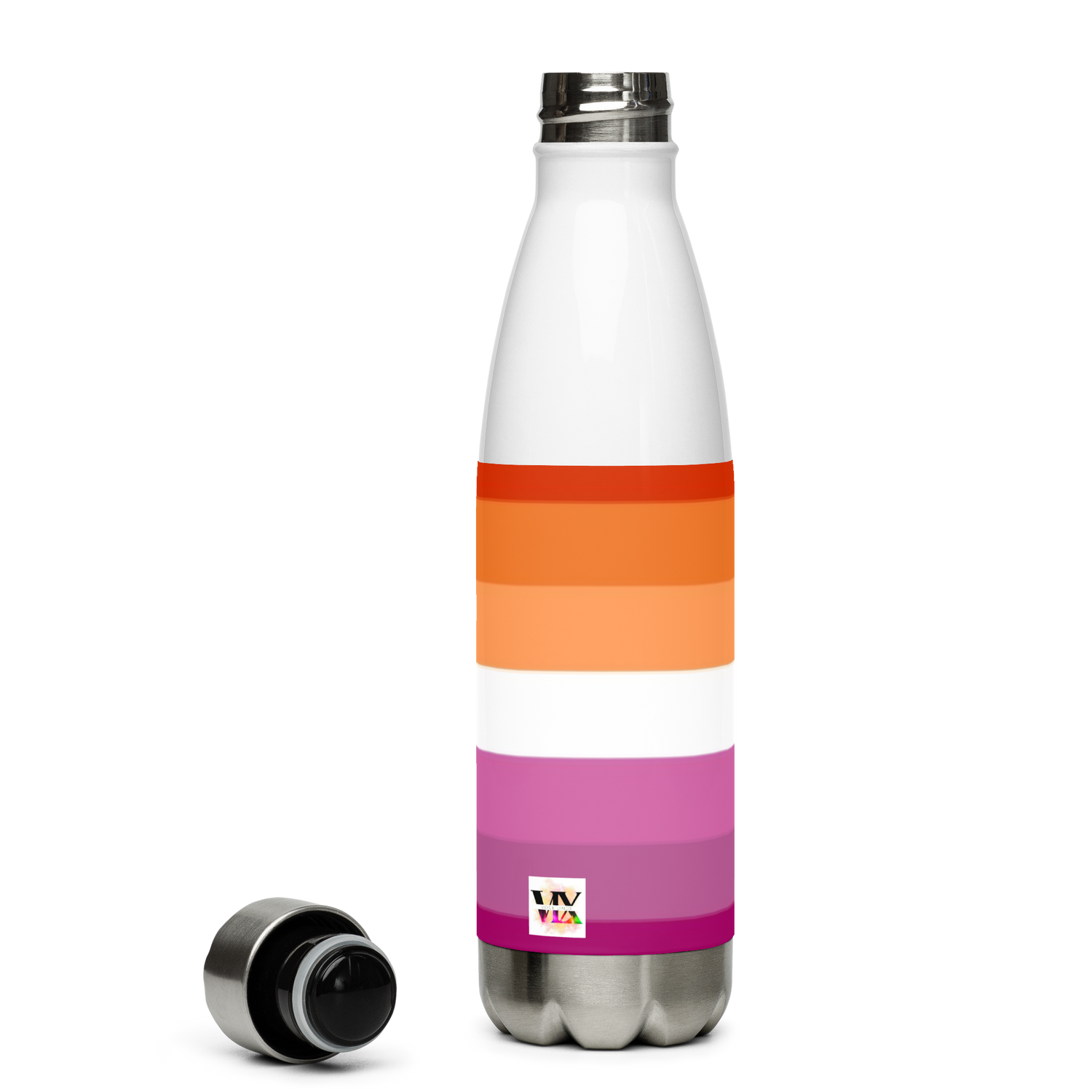 Lesbian Pride Flag Stainless Steel Water Bottle – 500ml BPA-Free Insulated Reusable Flask | LGBTQIA+ Community Design