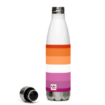 Lesbian Pride Flag Stainless Steel Water Bottle – 500ml BPA-Free Insulated Reusable Flask | LGBTQIA+ Community Design