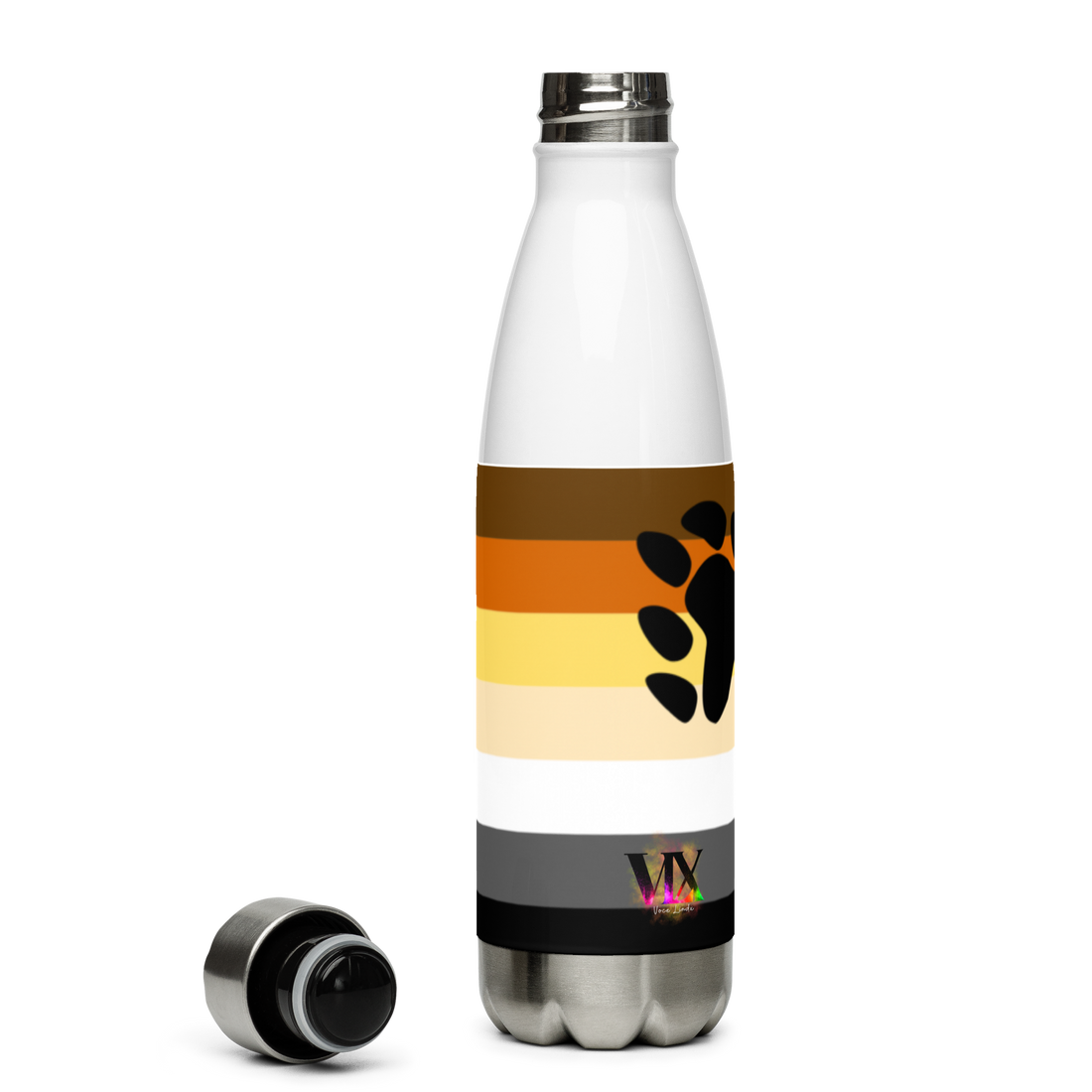 Bear Pride Flag Stainless Steel Water Bottle – 500ml BPA-Free Reusable Insulated Flask | LGBTQIA+ Community Edition