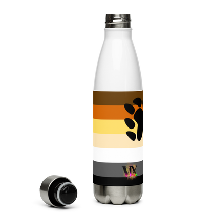 Bear Pride Flag Stainless Steel Water Bottle – 500ml BPA-Free Reusable Insulated Flask | LGBTQIA+ Community Edition