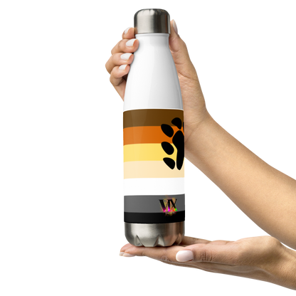 Bear Pride Flag Stainless Steel Water Bottle – 500ml BPA-Free Reusable Insulated Flask | LGBTQIA+ Community Edition