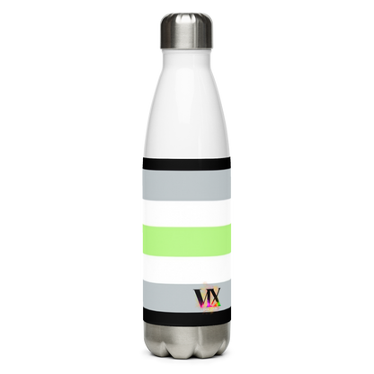 Agender Pride Flag Stainless Steel Water Bottle – 500ml BPA-Free Reusable Insulated Flask | LGBTQIA+ Visibility Design