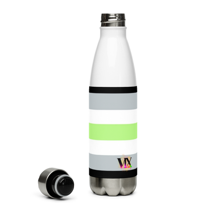 Agender Pride Flag Stainless Steel Water Bottle – 500ml BPA-Free Reusable Insulated Flask | LGBTQIA+ Visibility Design