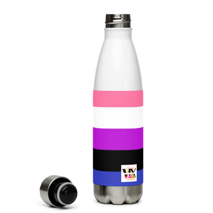 Genderfluid Pride Flag Stainless Steel Water Bottle – 500ml BPA-Free Insulated Reusable Flask | LGBTQIA+ Visibility Edition