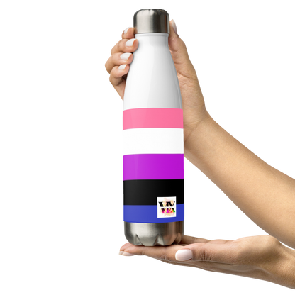 Genderfluid Pride Flag Stainless Steel Water Bottle – 500ml BPA-Free Insulated Reusable Flask | LGBTQIA+ Visibility Edition