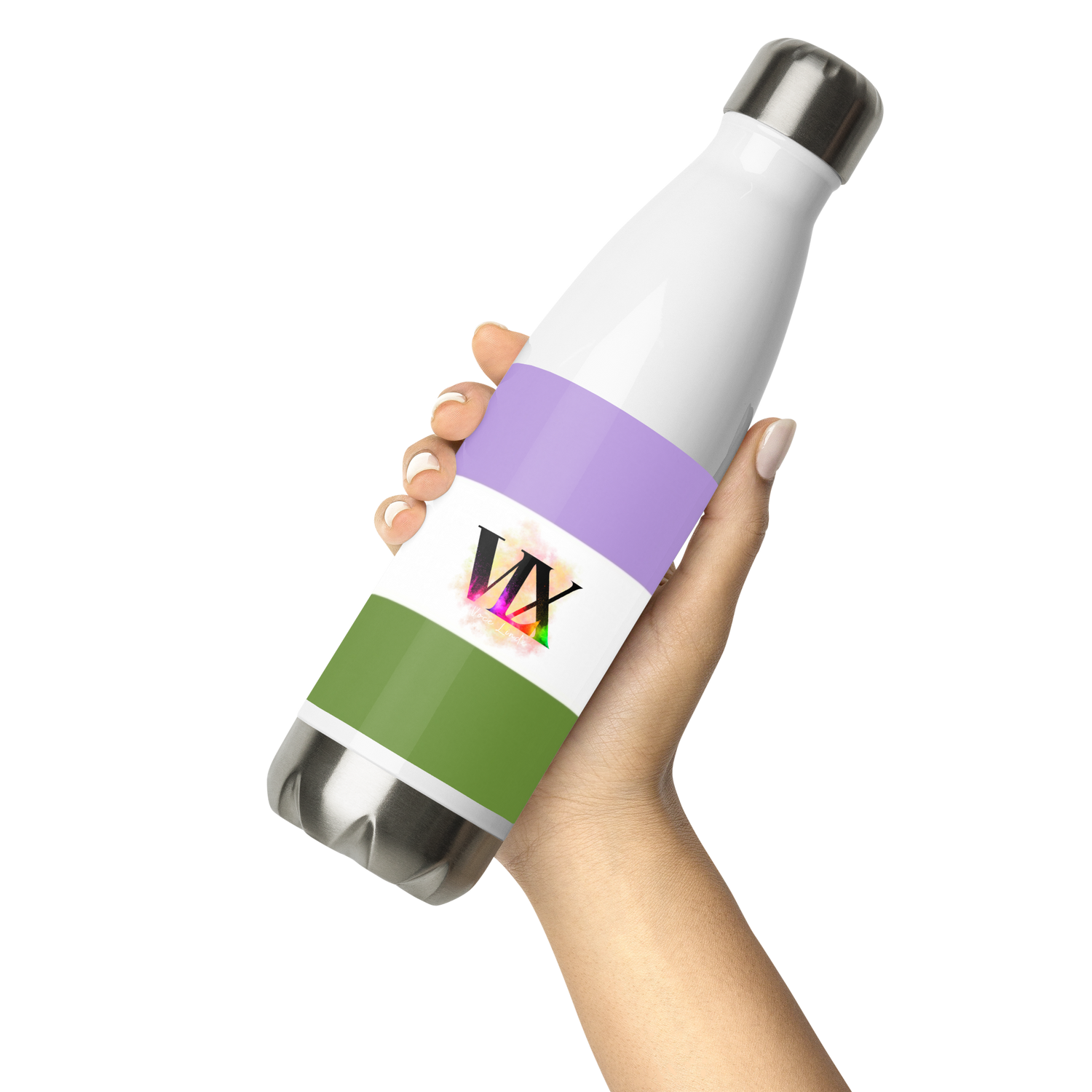 Stainless Steel Water Bottle – Genderqueer Flag | Inclusive Gender-Neutral Drinkware