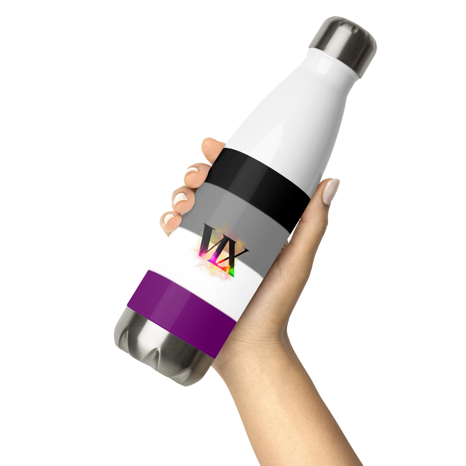 VOCE LINDX Asexual Flag Stainless Steel Water Bottle – 500 ml Vacuum-Insulated, Leak-Proof, Colourful Design