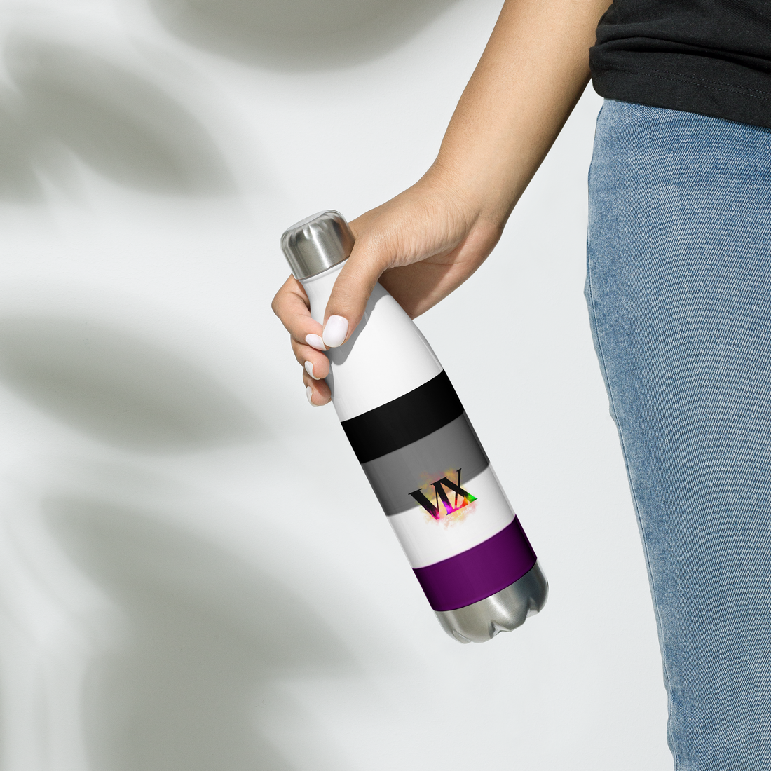 VOCE LINDX Asexual Flag Stainless Steel Water Bottle – 500 ml Vacuum-Insulated, Leak-Proof, Colourful Design