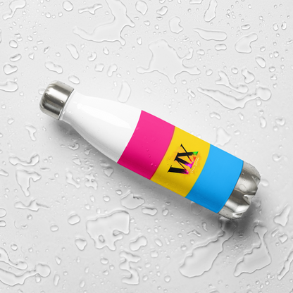 VOCE LINDX Pansexual Flag Stainless Steel Water Bottle – 500ml Insulated, Leak-Proof, BPA-Free, Gloss Finish