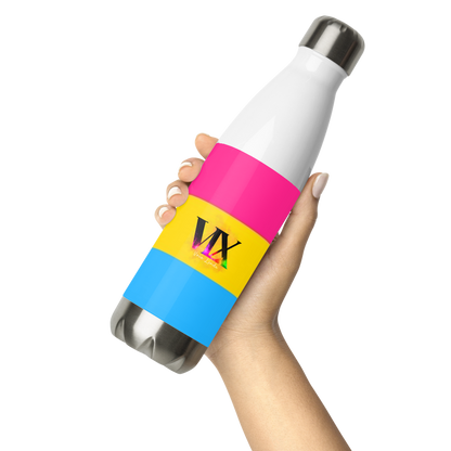 VOCE LINDX Pansexual Flag Stainless Steel Water Bottle – 500ml Insulated, Leak-Proof, BPA-Free, Gloss Finish