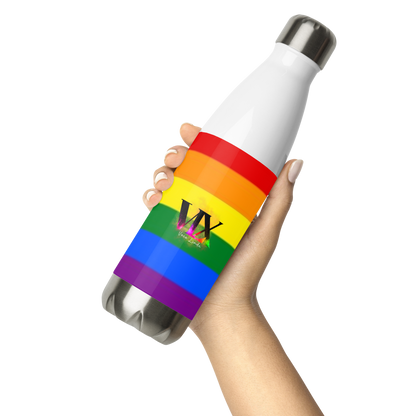 VOCE LINDX LGBTQIA+ 6‑Colours Flag Stainless Steel Water Bottle – 500 ml Vacuum‑Insulated, Leak‑Proof, Gloss Finish
