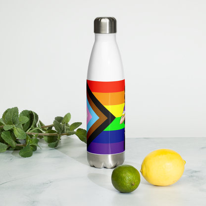 VOCE LINDX Intersex-Inclusive Nonbinary “Gender Is Over” Stainless Steel Water Bottle – 500 ml Vacuum Flask, Leak‑Proof