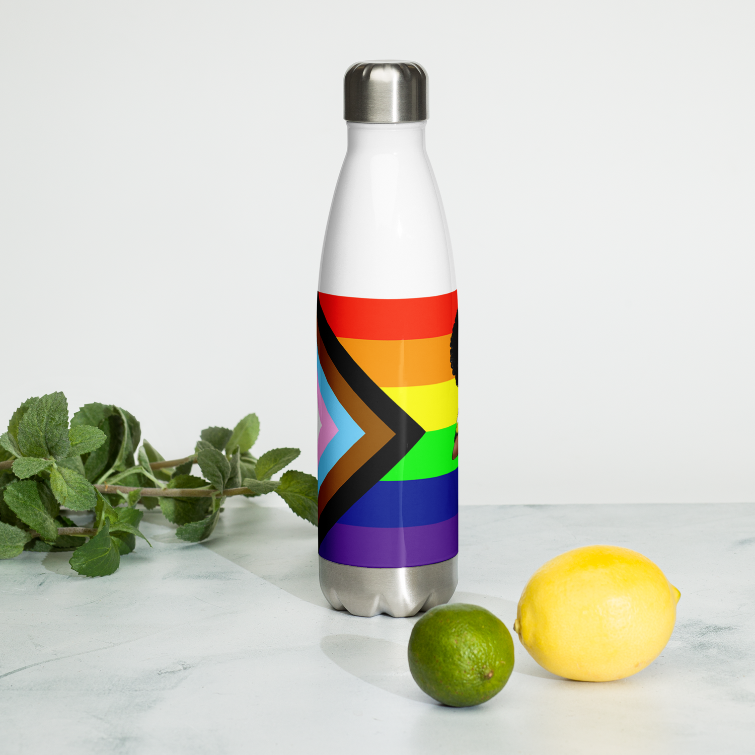 VOCE LINDX Non‑Binary &amp; Intersex‑Inclusive Pride Stainless Steel Water Bottle – 500 ml Vacuum‑Insulated, Leak‑Proof