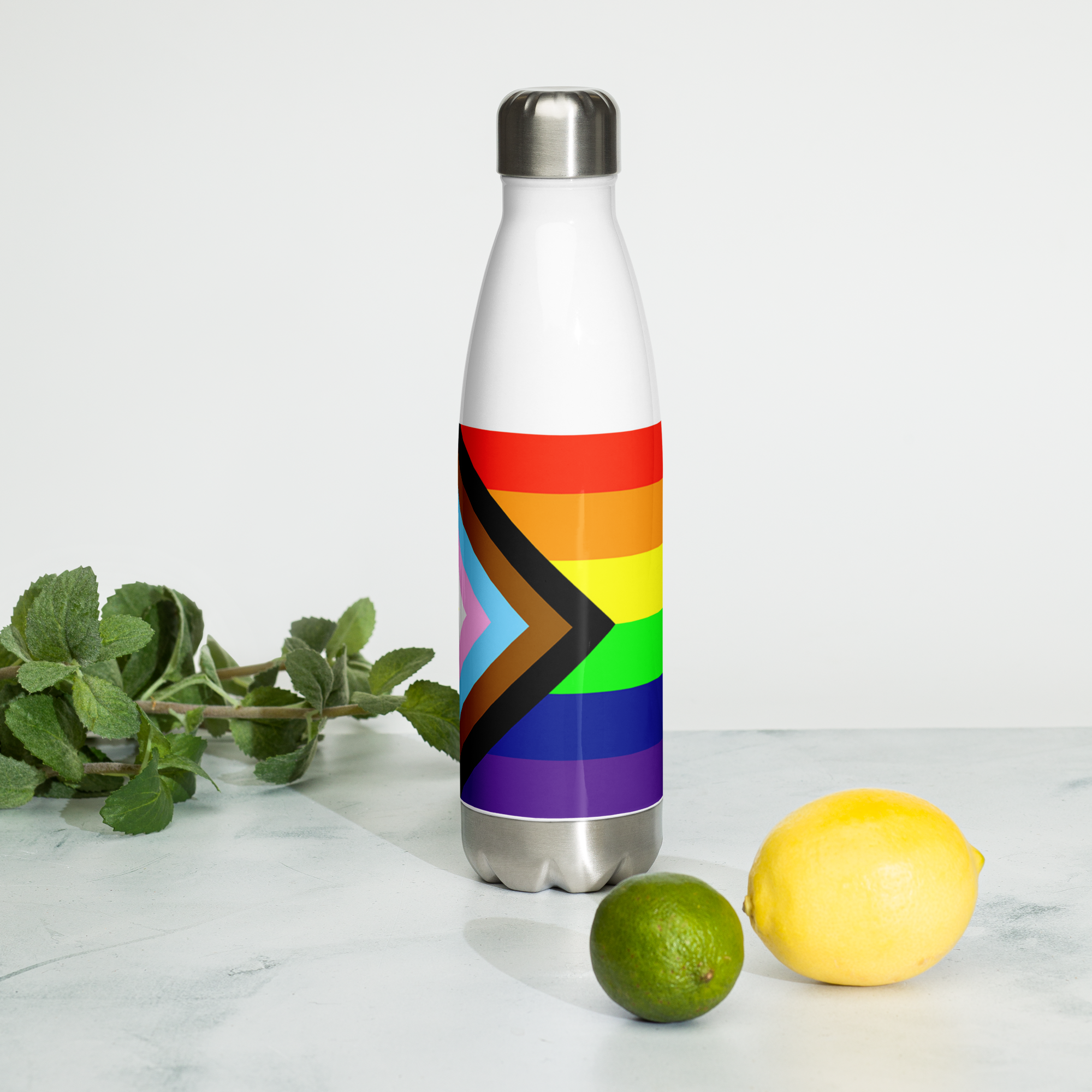 Intersex-Inclusive Pride Flag Stainless Steel Water Bottle – 500ml Reusable BPA-Free Insulated Flask | LGBTQIA+ Equality Design