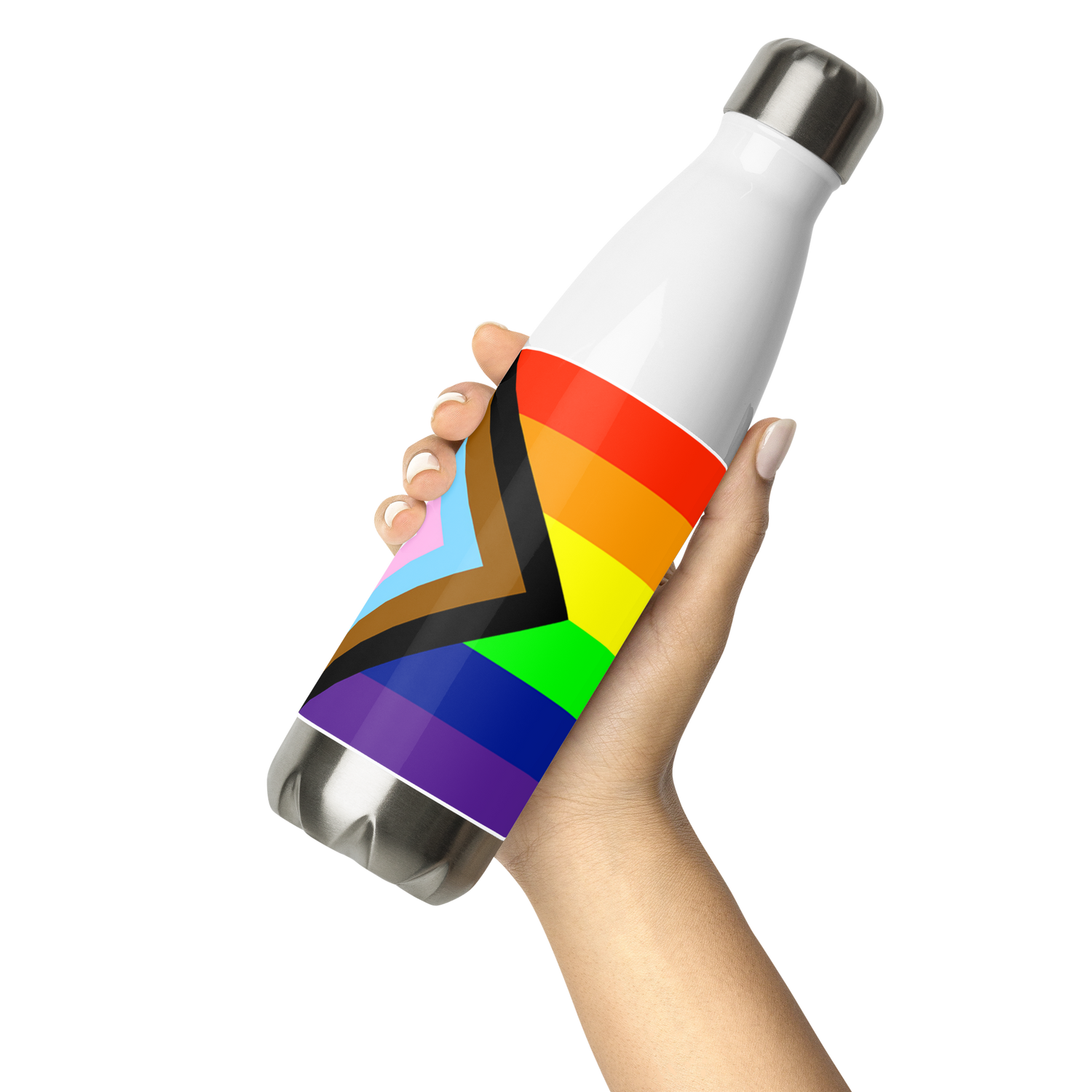 Intersex-Inclusive Pride Flag Stainless Steel Water Bottle – 500ml Reusable BPA-Free Insulated Flask | LGBTQIA+ Equality Design