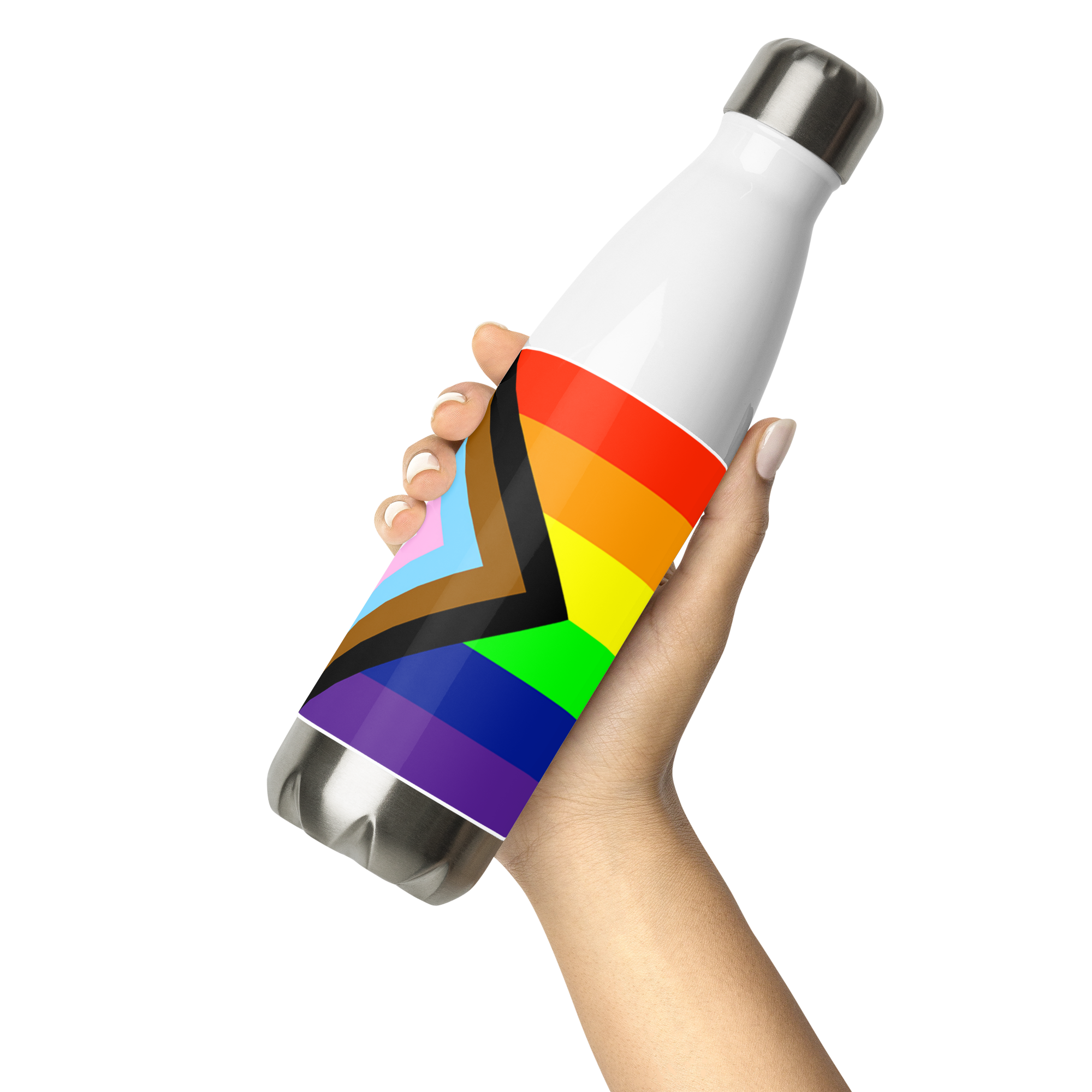 Intersex-Inclusive Pride Flag Stainless Steel Water Bottle – 500ml Reusable BPA-Free Insulated Flask | LGBTQIA+ Equality Design