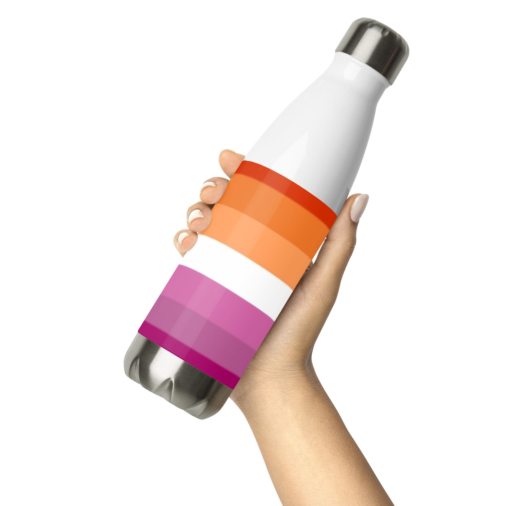 Lesbian Pride Flag Stainless Steel Water Bottle – 500ml BPA-Free Insulated Reusable Flask | LGBTQIA+ Community Design