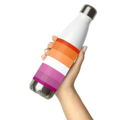 Lesbian Pride Flag Stainless Steel Water Bottle – 500ml BPA-Free Insulated Reusable Flask | LGBTQIA+ Community Design