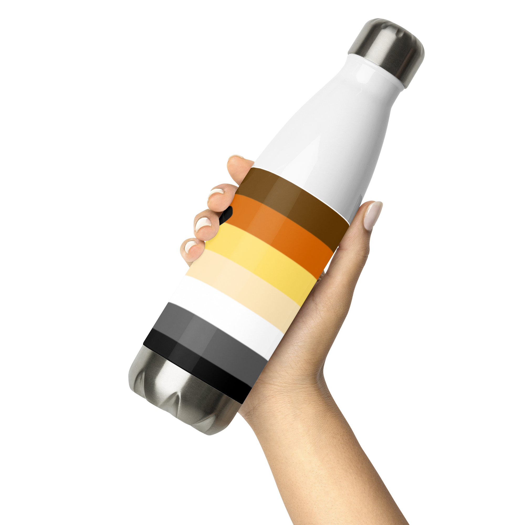 Bear Pride Flag Stainless Steel Water Bottle – 500ml BPA-Free Reusable Insulated Flask | LGBTQIA+ Community Edition