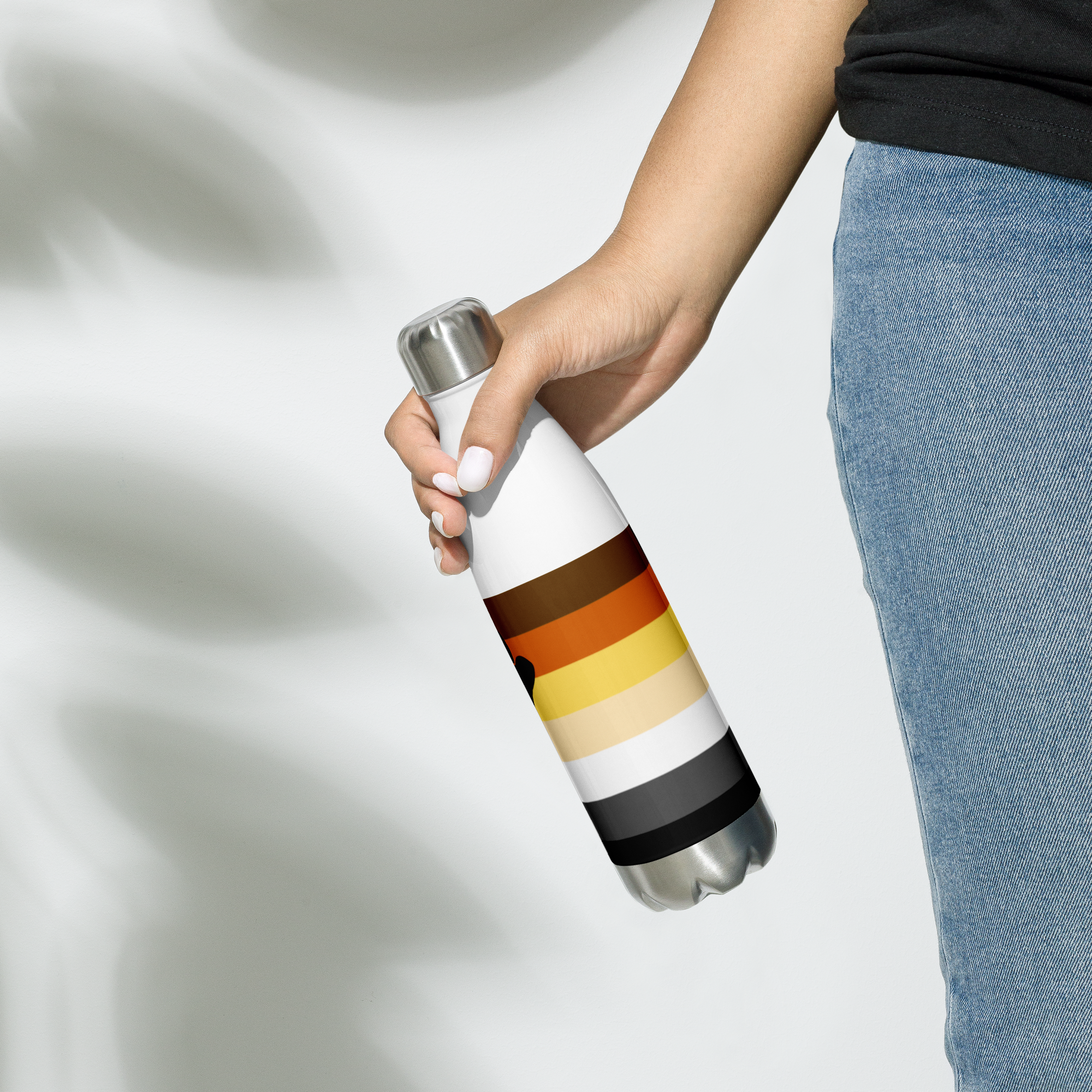 Bear Pride Flag Stainless Steel Water Bottle – 500ml BPA-Free Reusable Insulated Flask | LGBTQIA+ Community Edition