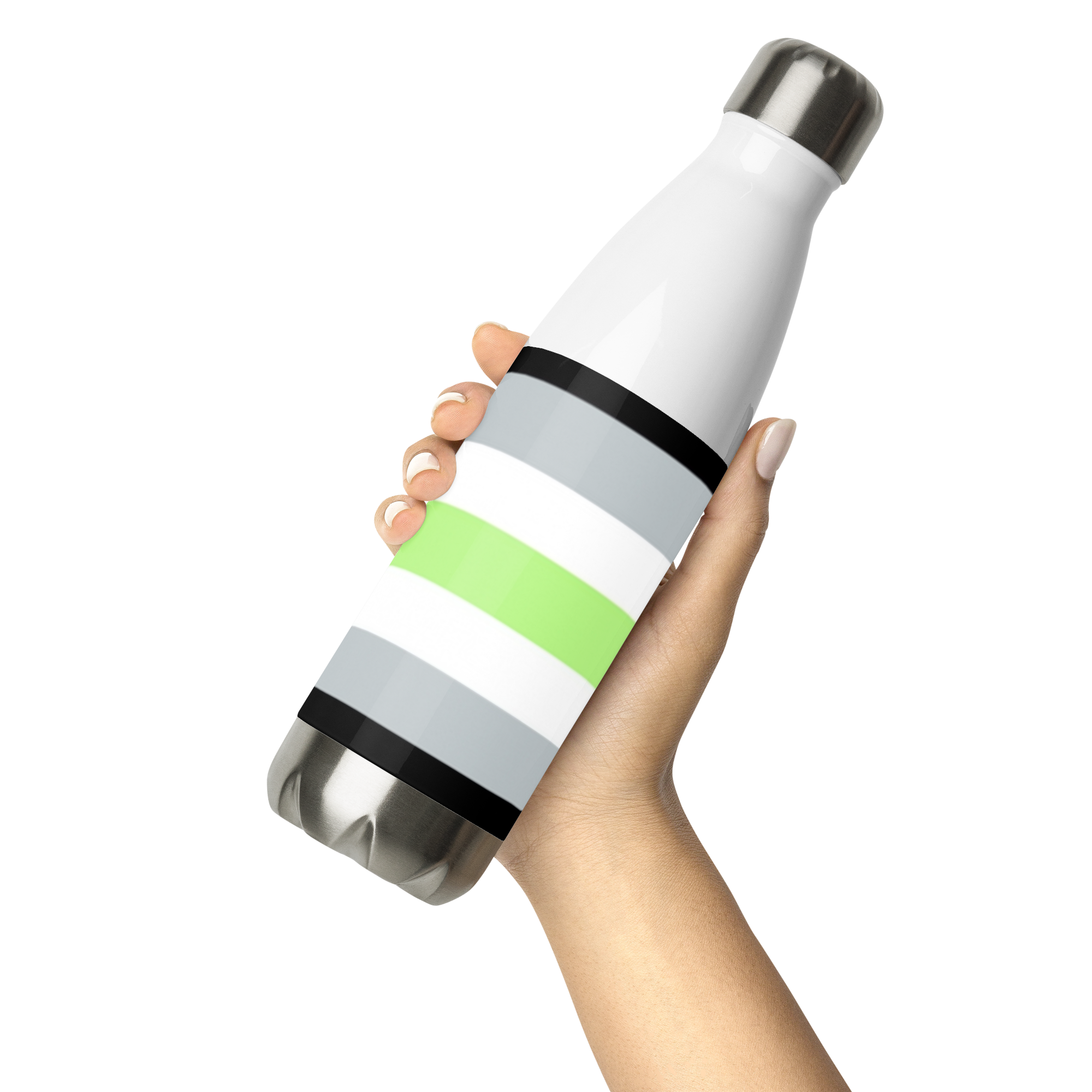 Agender Pride Flag Stainless Steel Water Bottle – 500ml BPA-Free Reusable Insulated Flask | LGBTQIA+ Visibility Design