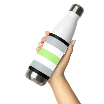 Agender Pride Flag Stainless Steel Water Bottle – 500ml BPA-Free Reusable Insulated Flask | LGBTQIA+ Visibility Design