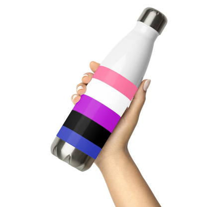 Genderfluid Pride Flag Stainless Steel Water Bottle – 500ml BPA-Free Insulated Reusable Flask | LGBTQIA+ Visibility Edition