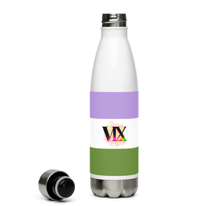 Stainless Steel Water Bottle – Genderqueer Flag | Inclusive Gender-Neutral Drinkware