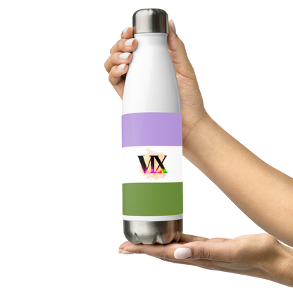 Stainless Steel Water Bottle – Genderqueer Flag | Inclusive Gender-Neutral Drinkware