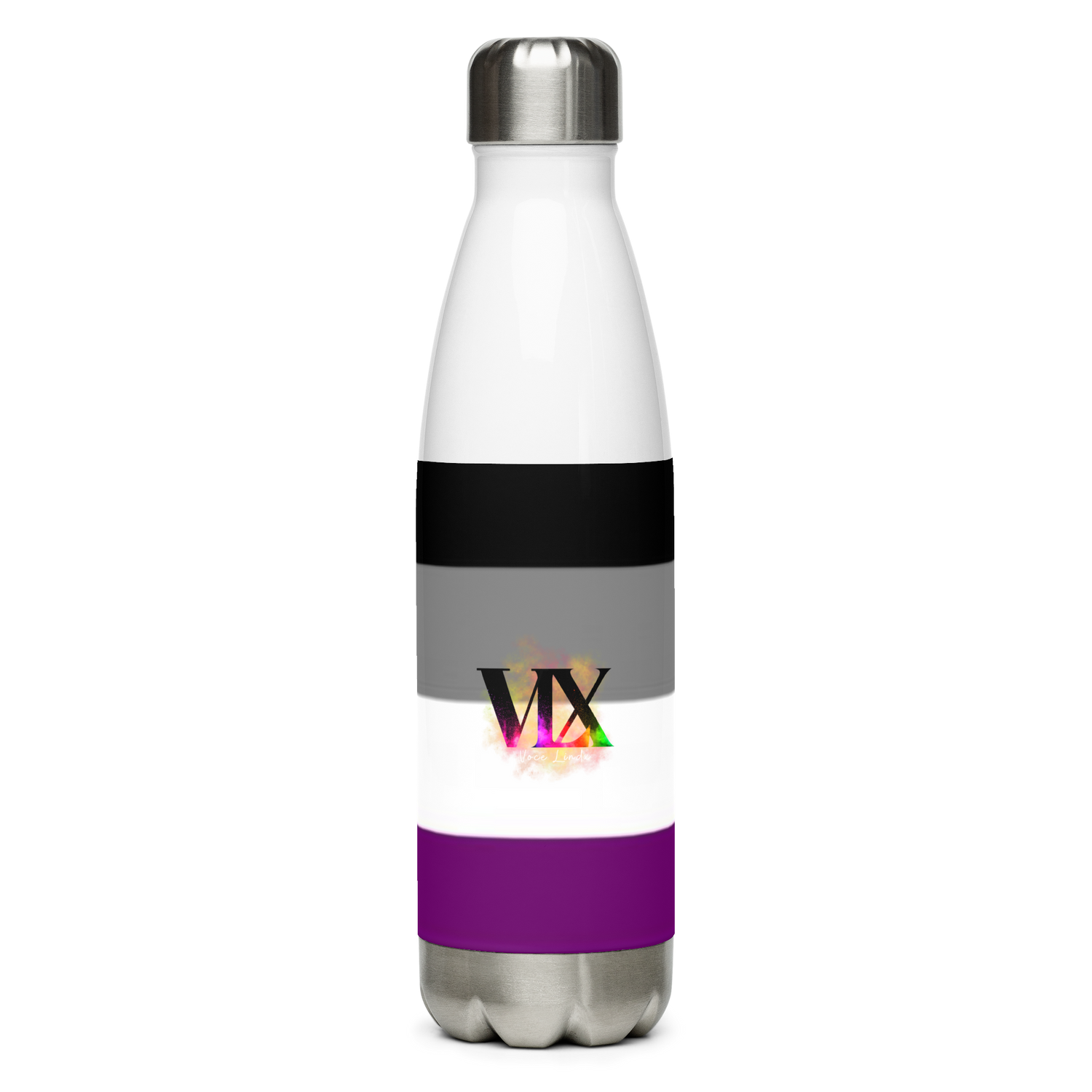 VOCE LINDX Asexual Flag Stainless Steel Water Bottle – 500 ml Vacuum-Insulated, Leak-Proof, Colourful Design