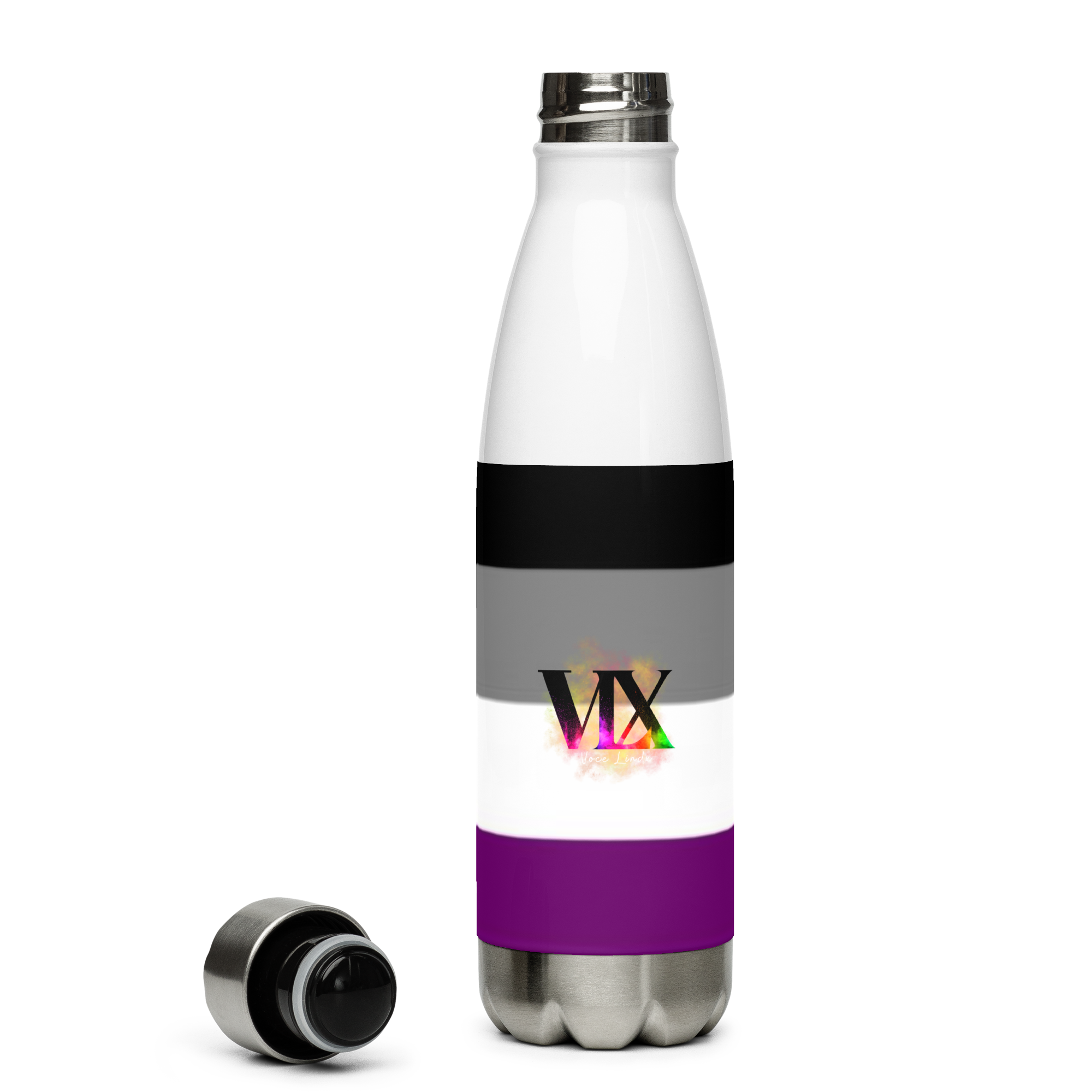 VOCE LINDX Asexual Flag Stainless Steel Water Bottle – 500 ml Vacuum-Insulated, Leak-Proof, Colourful Design